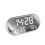 (Grey) Digital USB Alarm Clock Portable Mirror HD LED Clock with Time Humidity Temperature Display Function 5