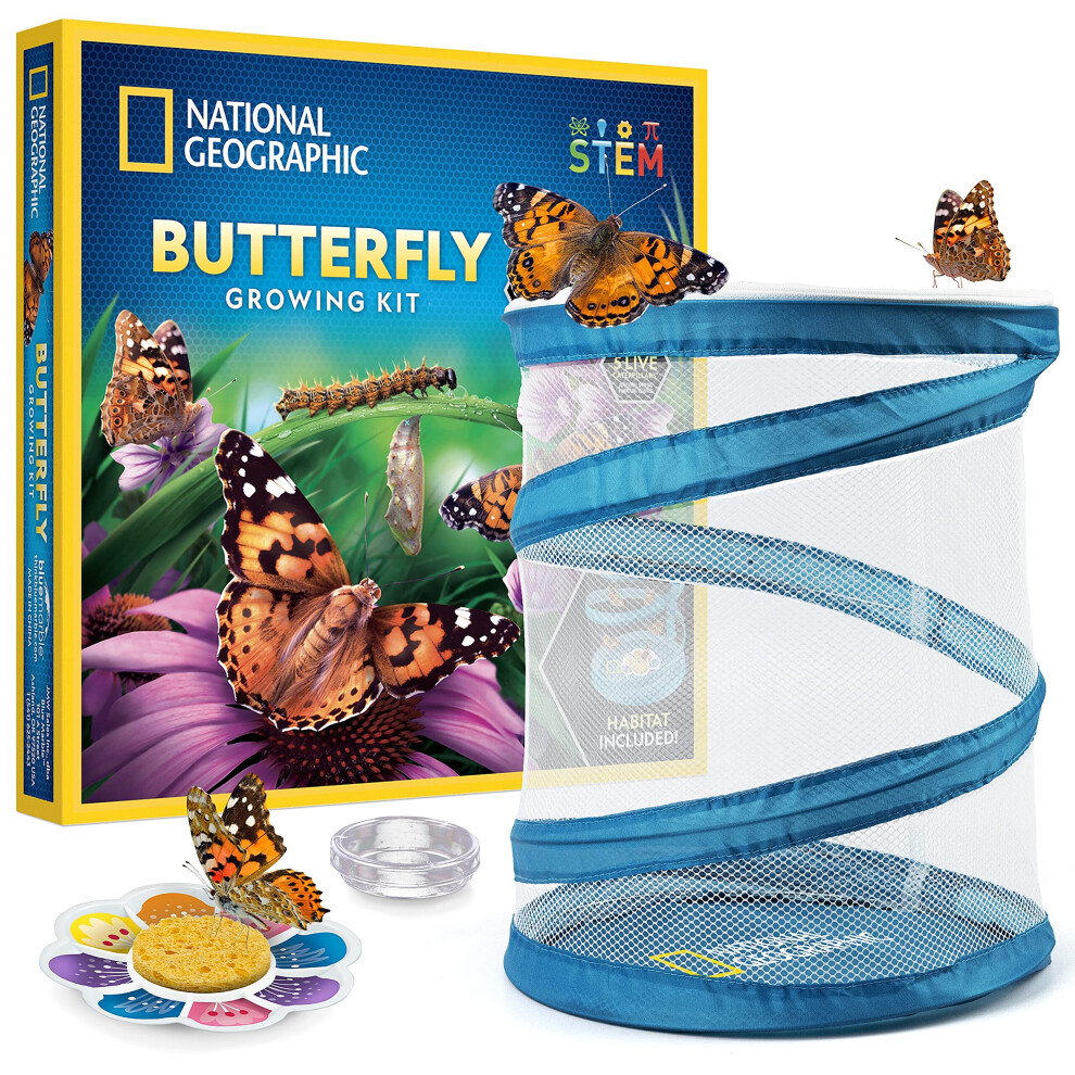 Nacional-Records National Geographic Butterfly Growing Kit - Butterfly Habitat Kit With