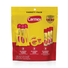 Carmex Classic Medicated Lip Balm 9-Count Variety Pack (3 Tubes, 3 Sticks, 3 Jars) with Cocoa Butter & Menthol - SPF Lip Care - B0DHR5VZX1