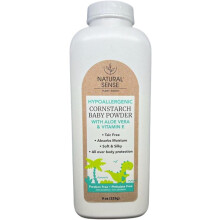 Pó de Bebé Hipolergénico à Base de Plantas Natural Sense com Aloe Vera e Vitamina E, 255g