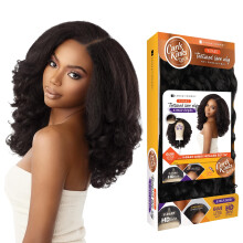 KEYPKROL16-BALAYAGECOPPER Sensationnel Curls KinksandCo KinkyEdges 16in Y-Part Lace Wig, HD Lace, Natural Kinky Texture for 3C-4C Hair