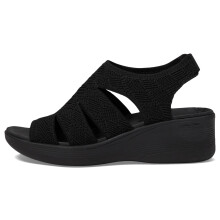 Skechers Dámské PIER-LITE-Memory Maker Wedge Sandály, Černá/Černá, 9