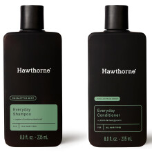 Hawthorne Men's Everyday Shampoo and Conditioner Set. For Stronger Healthier Hair with Pure Avocado Oil and Coconut Oil. Mint and Eucalyptus Scent. S