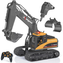 kolegend Escavatore RC 3 in 1 in scala 1/14, veicolo da costruzione funzionale a 15 canali