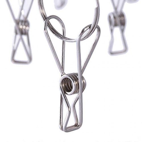 Stainless Steel Hanging Drying Rack Pins 36 Clips Clothespins Laundry Clamp For 1