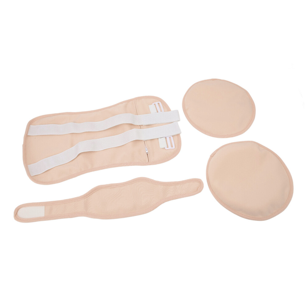 Khaki Castor Oil Pack Kit with Adjustable Reusable Wrap for Waist Neck Chest