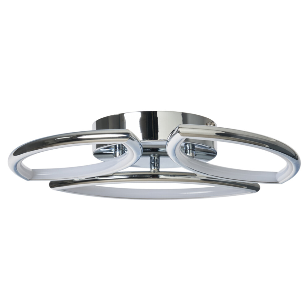 Litecraft Light Pestell Flush Ceiling Bathroom Led - Polished Chrome