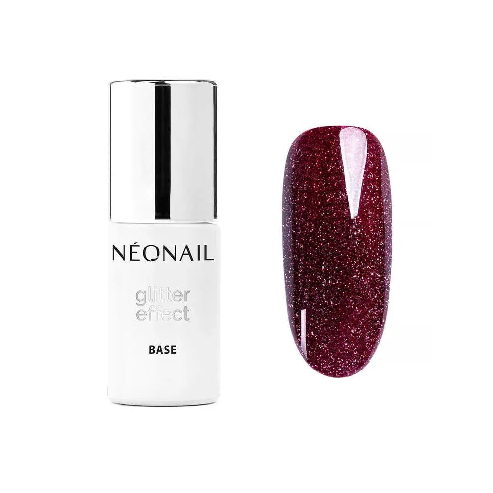 Neonail Red Glitter Effect Base Burgundy Shine 7,2 Ml