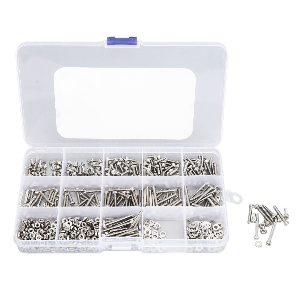 840Pcs Bolts Nuts Assortment Kit Metric M2.5