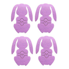 (Pink) 4pcs Easter Bunny Cutlery Storage Bag Pocket Spoon Fork Knife Cutlery Holder