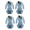 (Gray) 4pcs Easter Bunny Cutlery Storage Bag Pocket Spoon Fork Knife Cutlery Holder 5
