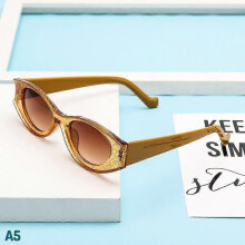 (1 pc, A5) Vintage Small Frame Sun Glasses Ladies Uv400 Sun Shades Girl Oval Sunglasses Men