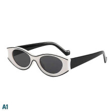 (1 pc, A1) Vintage Small Frame Sun Glasses Ladies Uv400 Sun Shades Girl Oval Sunglasses Men
