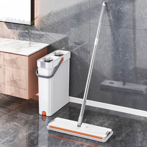 Living And Home Hands-free Flat Floor Mop and Bucket Set
