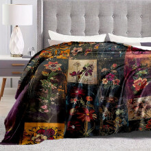 Vintage Blumen Wolldecke - saftig und weich75*100cm