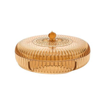 Obstschale mit Deckel, Snackteller Typ Amber Golden Flower
