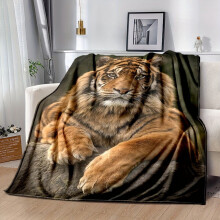 Flanelldecke mit Tiger-Print – weich, warm und universell 100,0 * 149,99 cm