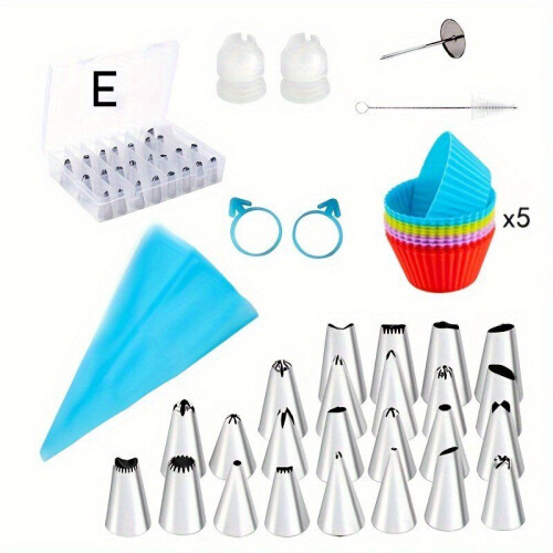 Kuchendekorationswerkzeug-Set mit Gebäckspitzen, E-Style-Dekorationsset (Box