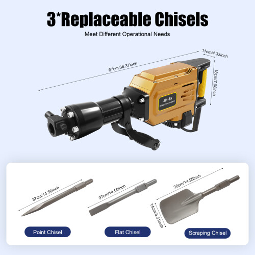 Electric Heavy Duty Jack Hammer,Concrete Breaker,Tree Digger Machine 1