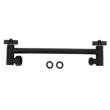 (Black) Shower Head Extension Arm Stainless Steel Adjustable Leakage Proof