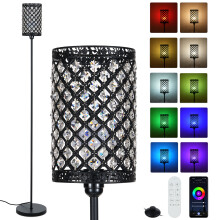 RGBCW Smart Floor Lamp Modern Crystal Floor Lamp Standing Tall Lamp