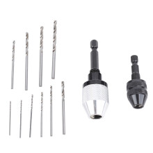 2PCS Keyless Drill Chucks with 10PCS Bits 1/4 Inch Hex Shank Drill