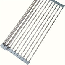 Klappbarer Geschirrtrockner über der Spüle, 44,45x29,97 cm, grau