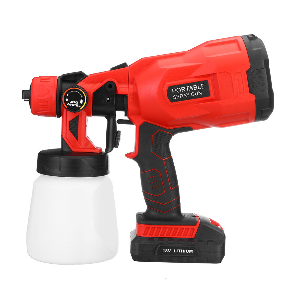 (Uk Plug) 18V Electric Cordless Spray Guns 800Ml Household Paint Sprayer High Pressure Flow Control Easy Airbrush 1138392116081