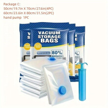 Ein Set transparenter Vakuumbeutel für Kleidung und DeckenC-Paket