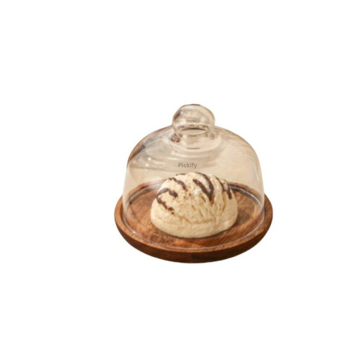 Glastorte mit Kuppel, rundes Tablett für Desserts, S