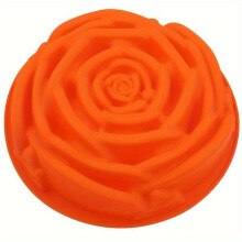 Silikon-Backform für Kuchen und Dekorationen, orange 1-teilige Rosenkuchenform