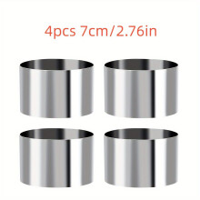 Set mit 4 Tortenringformen aus Edelstahl, 7 cm / 2,76 Zoll Form