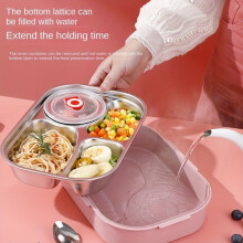 Rosa Lunchbox aus Edelstahl mit Suppenschüssel Rosa 5 Gitter + Gerichte + Suppe