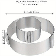 Verstellbare Tortenringe aus Edelstahl, 6–12 Zoll