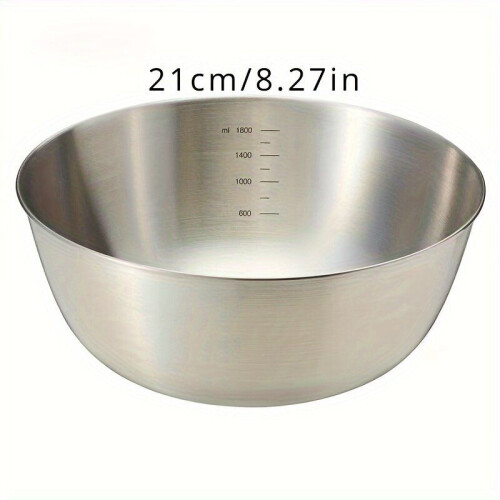 Robuste Rührschüssel aus Edelstahl – rostbeständig, 21 cm