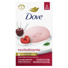 Dove Beauty Bar Soap Revitalizante Cherry & Chia Milk 6 Count for Revitalized Skin A Skin Energy Boost 3,17 oz