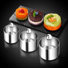 Tortenring-Set aus Edelstahl mit Stopfer, 3 Größen zum Formen von Sushi