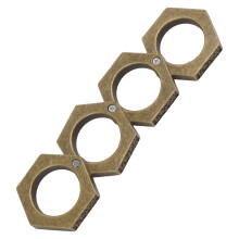 Verteidigung Ringe Aluminiumlegierung Glänzender sechseckiger Fenstertreiber für Notfalleinsatzausrüstung Bronze