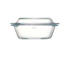 Mikrowellengeeignete Glasschüssel mit Deckel, 1L
