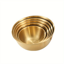 Lebensmittelechte Edelstahl-Rührschüssel Gold (3 in 1)