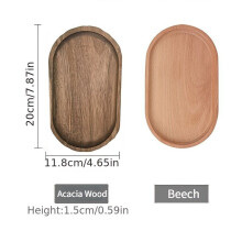 Holztablett und Dessertteller. Buche*2 + Akazienholz*2