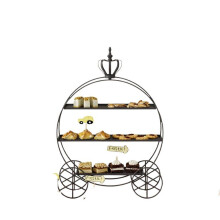 Goldene Dessert-Kuchenständerdekoration im europäischen Stil Schwarz