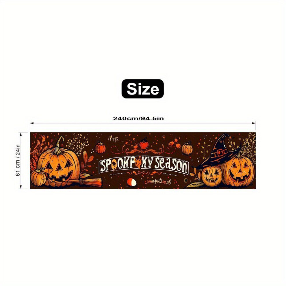 Tapis de bain Halloween fabriqué à la machine – tissé uni, lavable, lame ovale en polyester