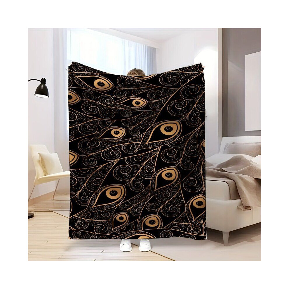 Couverture en flanelle ultra douce à motif vintage – un cadeau polyvalent et confortable, 130 x 150