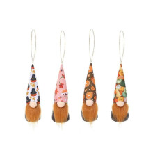 (Style 2) Harvests Festival Hanging Gnomes 4pcs Maple Pumpkin Thanksgiving Gnome Pendant for Autumn Farmhouse Front Door Decor