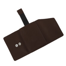 Portable Leather Card & Coin Wallet Minimalist Design for Men Women Brown