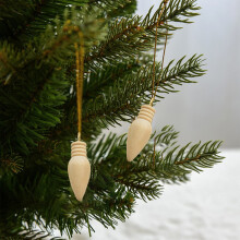 (Beige) Christmas Decorations Wooden Small Pendants Christmas Tree Decorations Indoor And Outdoor Home Decorations Gifts Three A Pack