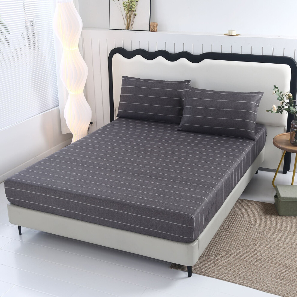 Parure de lit queen size 3 pièces avec 2 taies d'oreiller, 200 cm x 220 cm