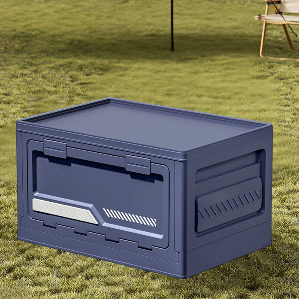 (Blue) Outdoor Camping Storage Box Side Door Camping Folding Box Car Trunk Storage Box Plastic Storage Box-image-OPC-PJHB6QZ-NEW