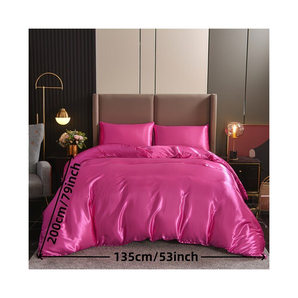 Parure de lit 3 pièces en satin, luxueuse et douce, douce et confortable.